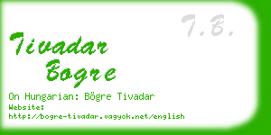 tivadar bogre business card