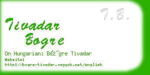 tivadar bogre business card